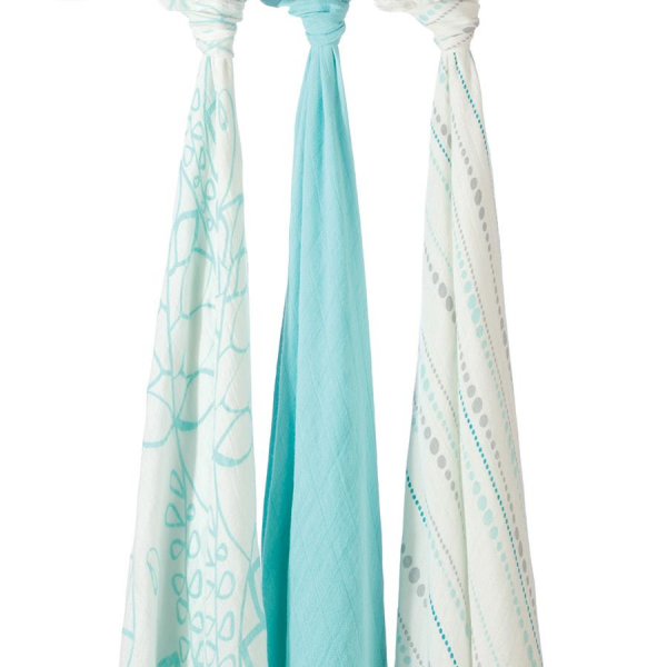 Aden + Anais Azure 3pack Silky Soft Swaddles Biru
