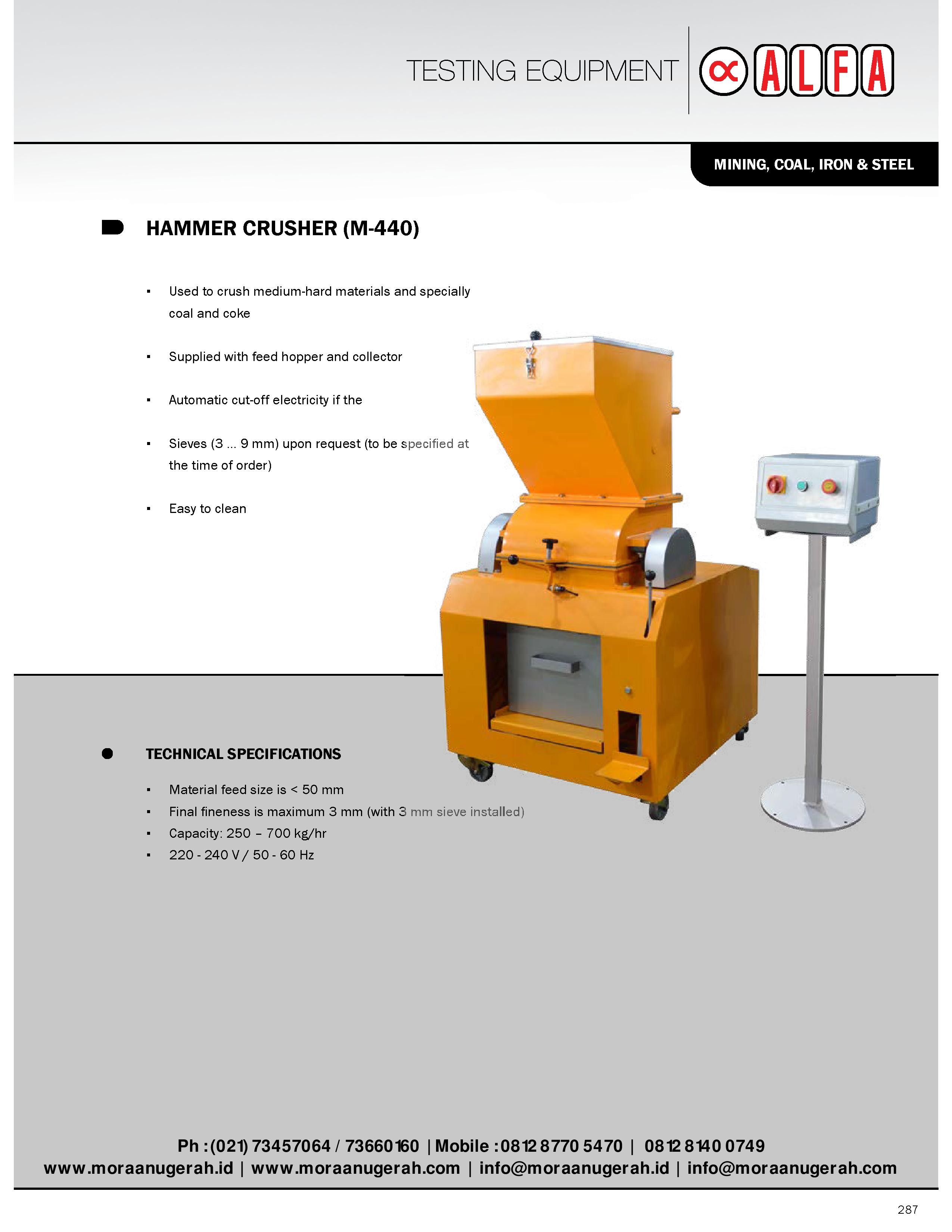 PT Mora Anugerah Berkat MINING COAL TESTING EQUIPMENT