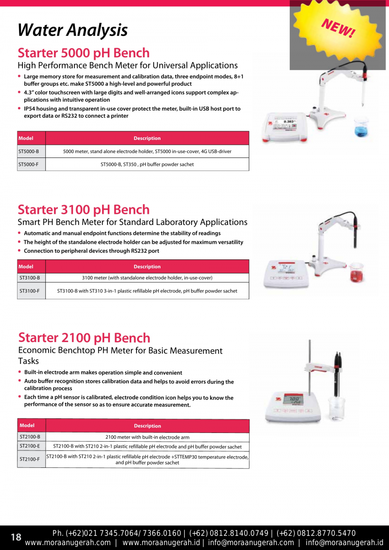 OHAUS STARTER 3100 pH BENCH PT Mora Anugerah Berkat