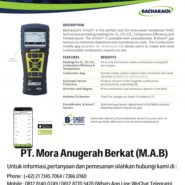 BACHARACH InTech Combustion Analyzer PT Mora Anugerah Berkat
