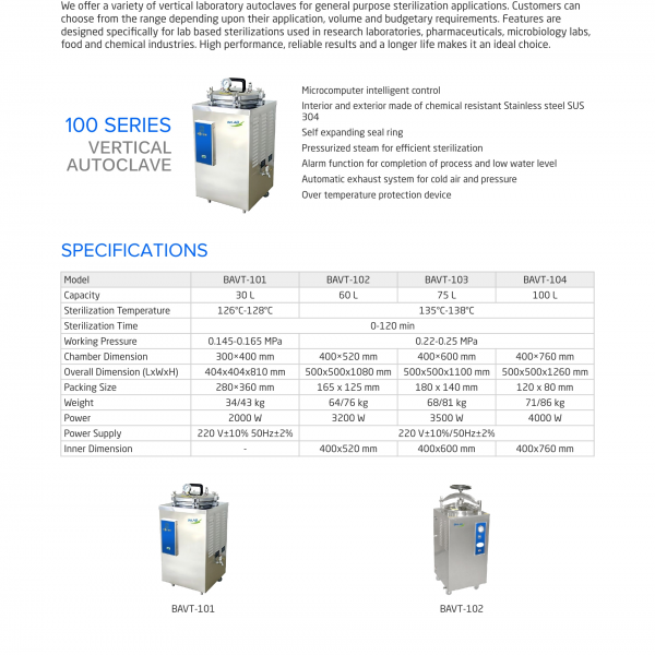 LABORATORY VERTICAL AUTOCLAVE PT Mora Anugerah Berkat