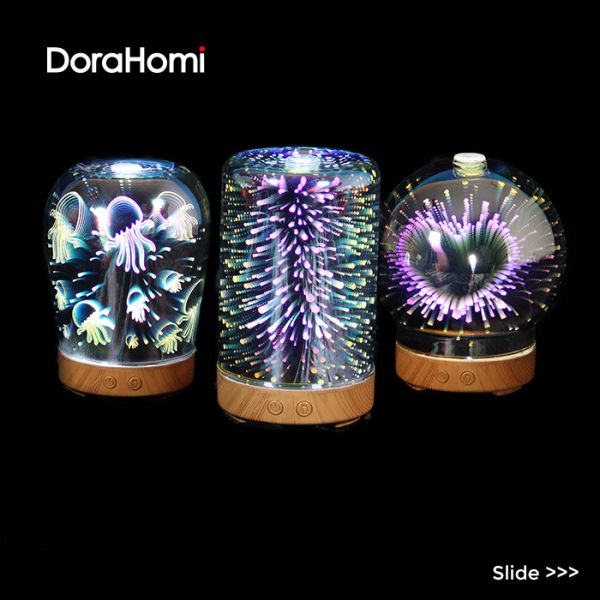 product Air Humidifier Diffuser Aromatherapy Pengharum & Lampu tidur 3D RGB 3 Design Cantik