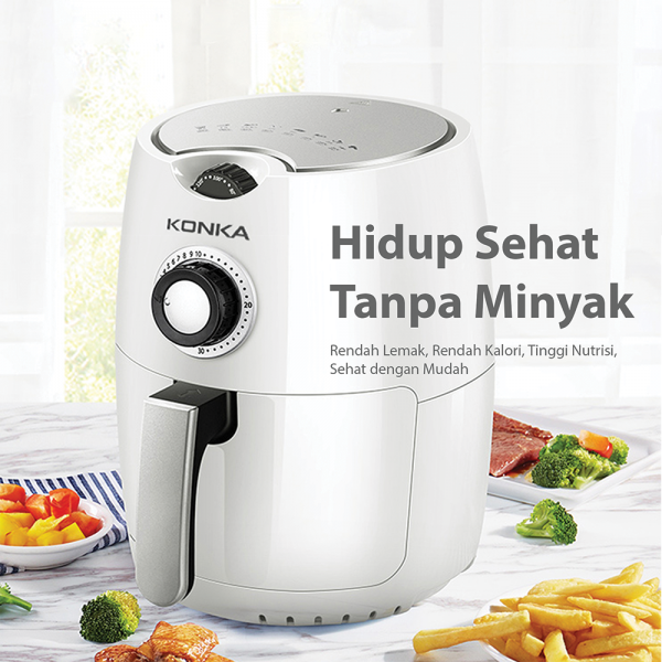 product KONKA Air fryer terbaik penggorengan elektronik tanpa minyak alat menggoreng listrik low watt 2.2L