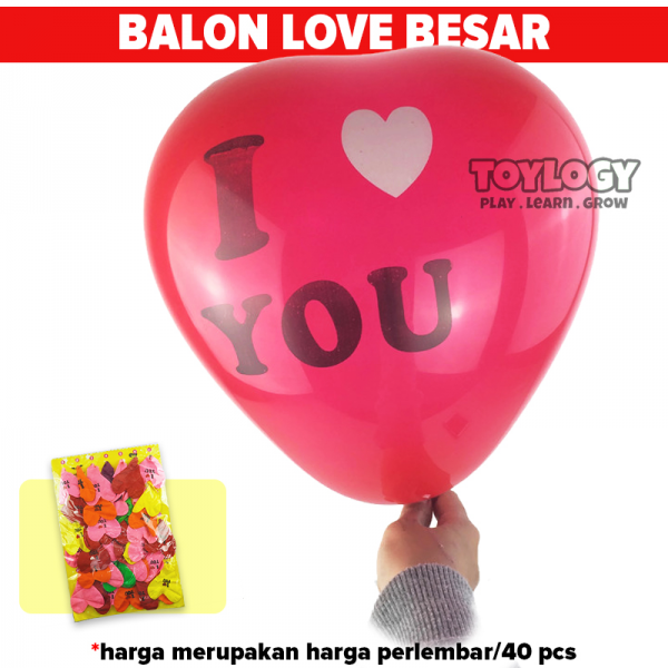 Mainan Anak PAKET Balon Cinta Hati Besar I Love You Heart 