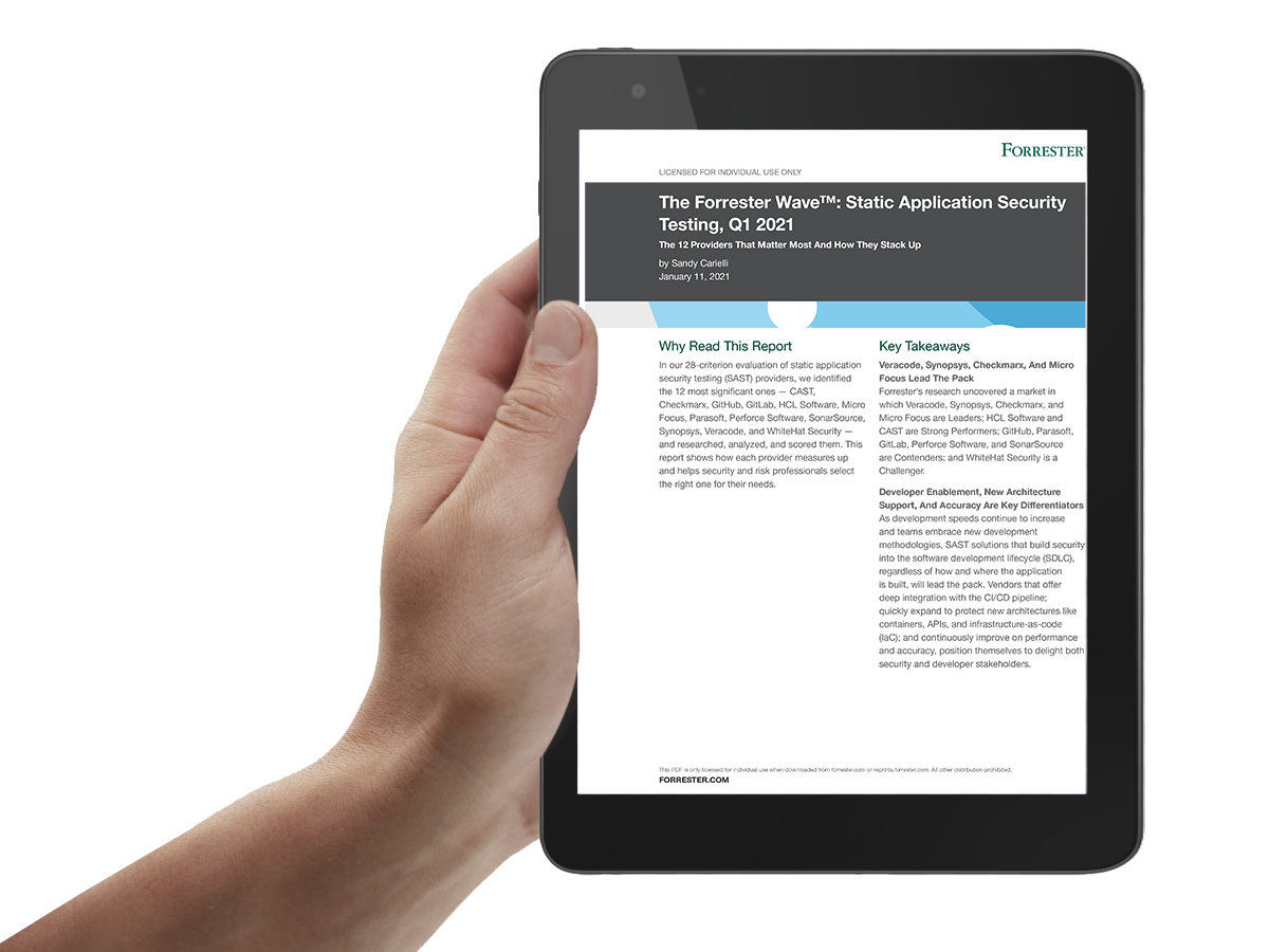 The Forrester Wave: Static application security testing, Q1 2021 The Forrester Wave: Static application security testing, Q1 2021