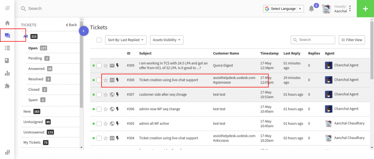 Chatwhizz integration with UVdesk