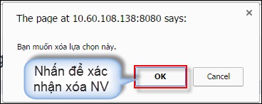 Nhấn OK để xác nhận xóa nguyện vọng