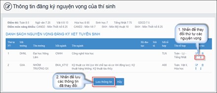 Nhấn lưu thông tin để xác nhận với hệ thống
