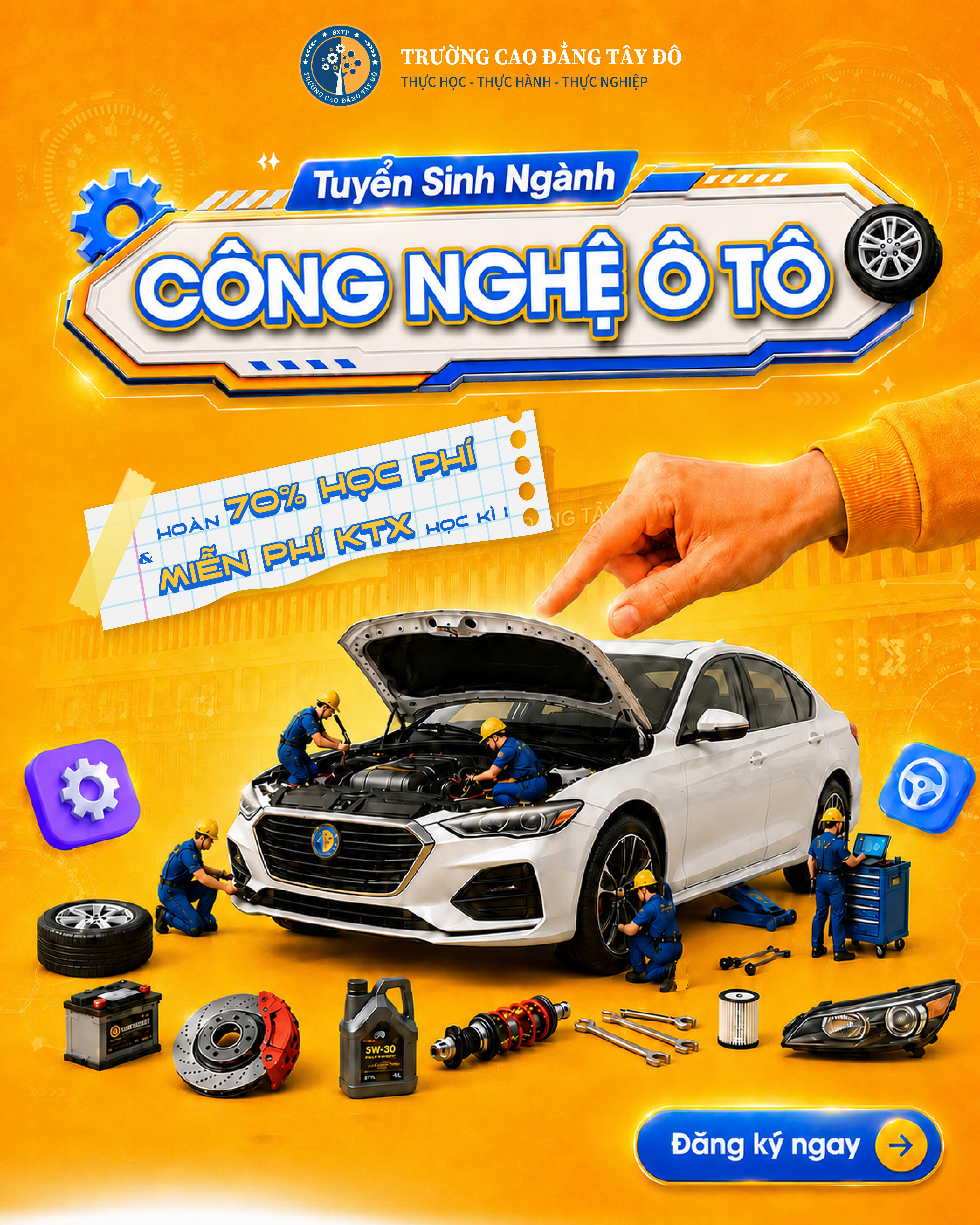 Trung cấp C&ocirc;ng nghệ &ocirc; t&ocirc; Cần Thơ năm 2026