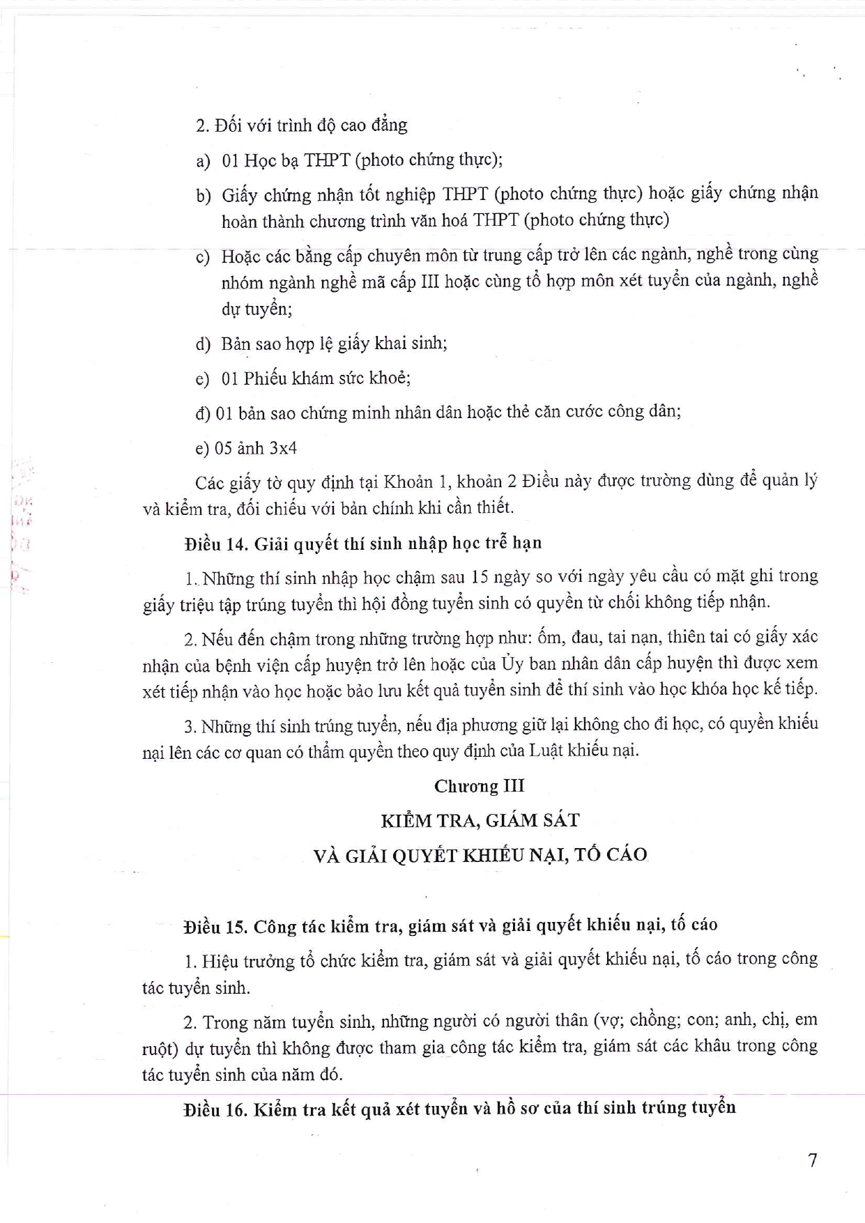 Quy chế Tuyển sinh năm 2022