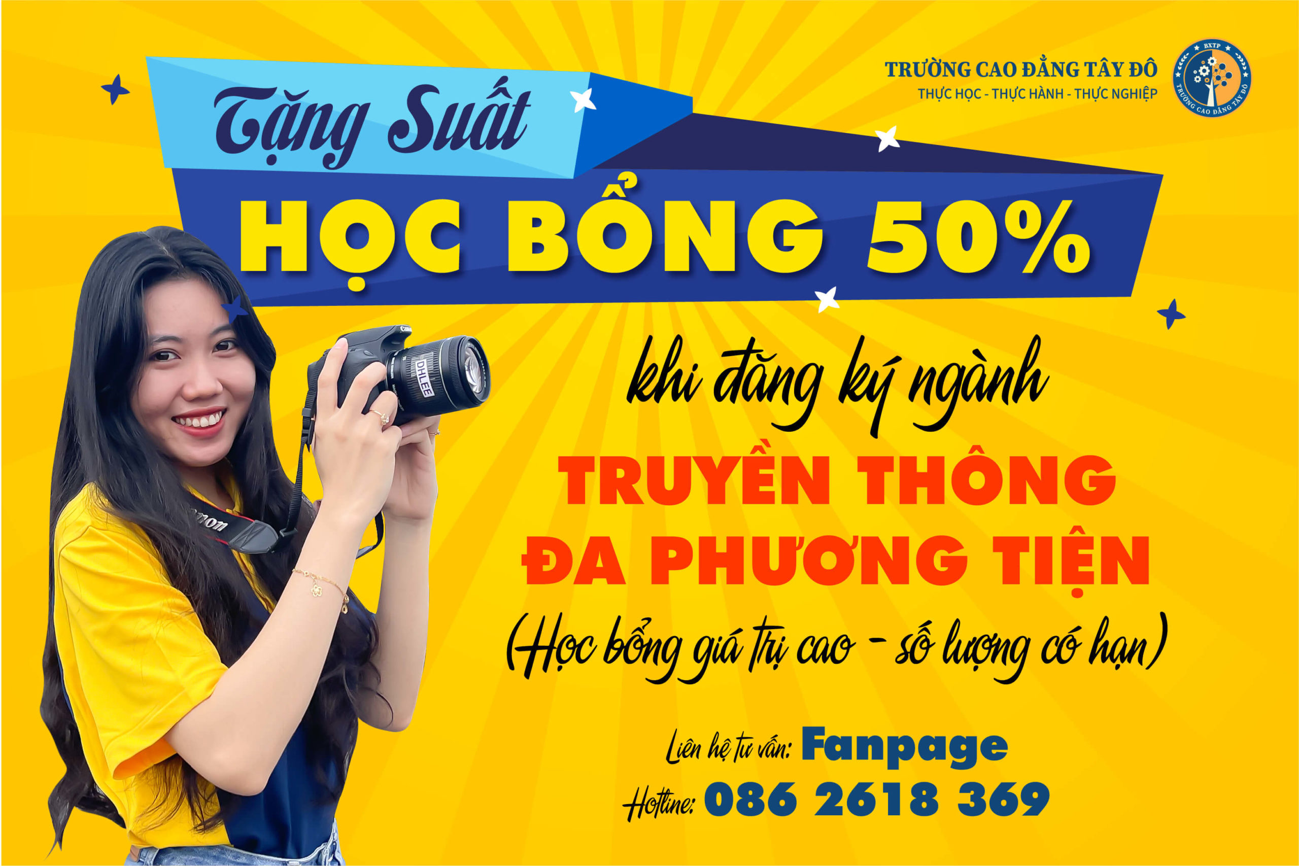Học bổng 50% dành cho Tân sinh viên trường Cao đẳng Tây Đô