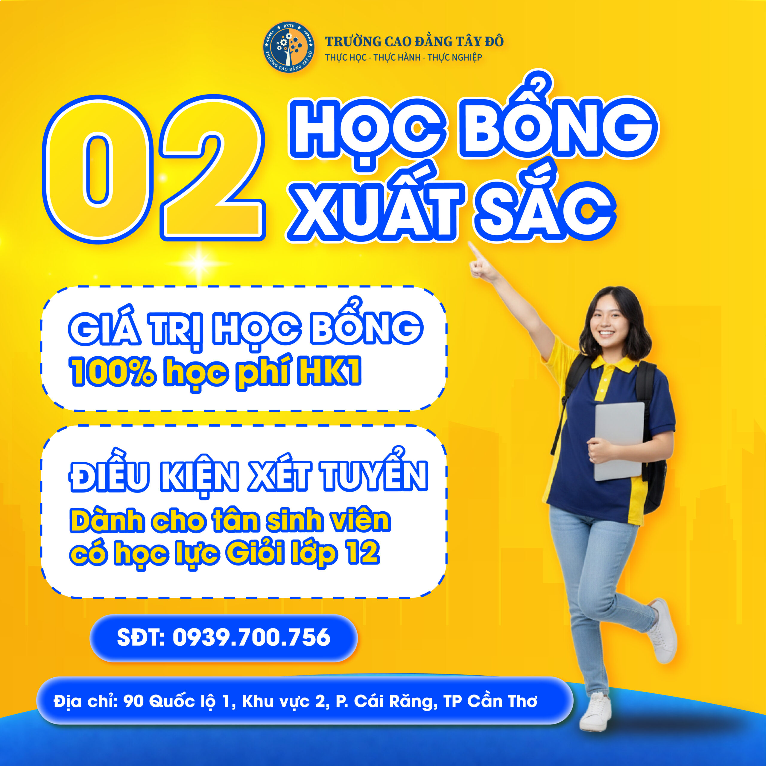 HỌC BỔNG CAO ĐẲNG T&Acirc;Y Đ&Ocirc; 2026