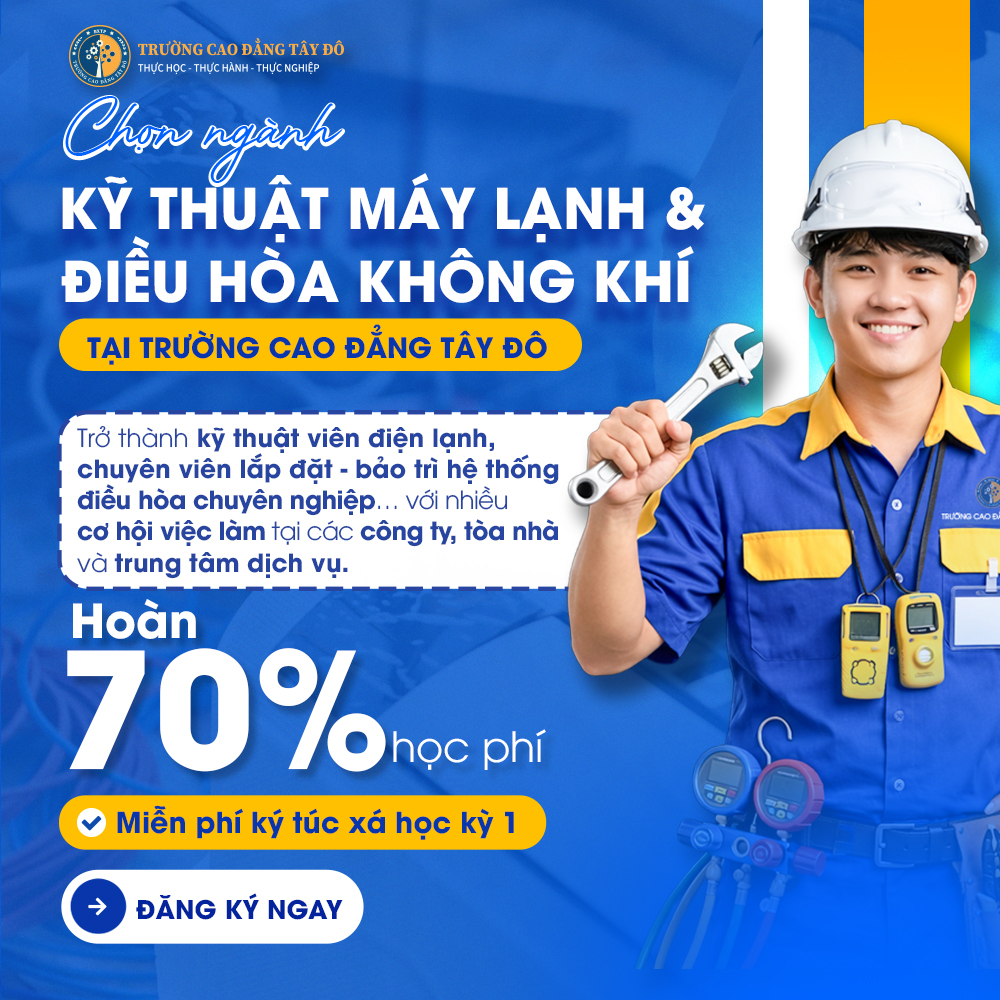 Tuyển sinh 2026 – Ng&agrave;nh Kỹ thuật M&aacute;y lạnh & Điều ho&agrave; Kh&ocirc;ng kh&iacute;