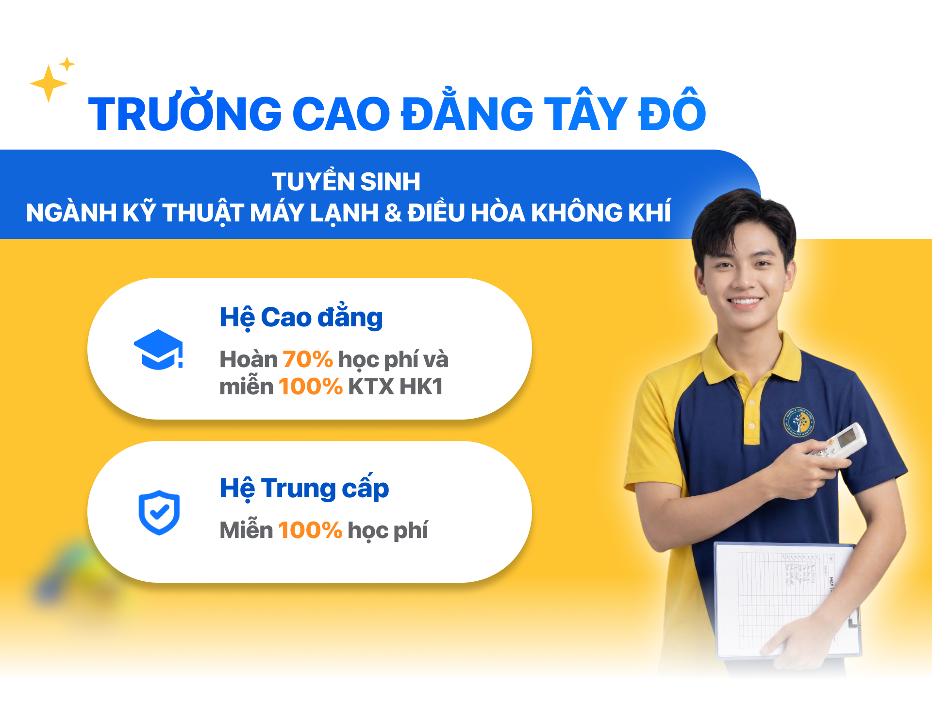 Tuyển sinh 2026 – Ng&agrave;nh Kỹ thuật M&aacute;y lạnh & Điều ho&agrave; Kh&ocirc;ng kh&iacute;