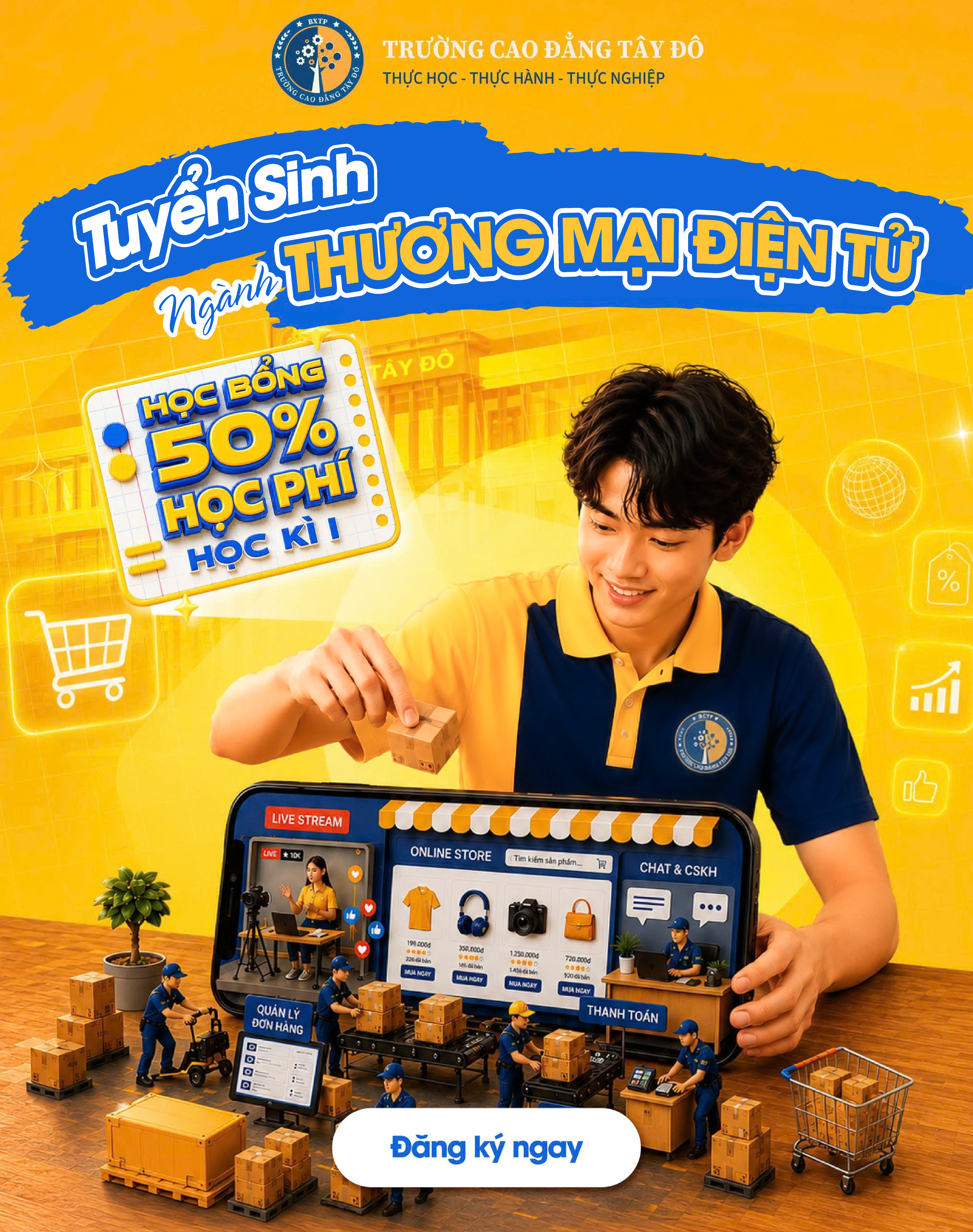 Học Thương Mại Điện Tử Tại Cần Thơ Ra Trường L&agrave;m G&igrave;? Đ&oacute;n Đầu L&agrave;n S&oacute;ng Thu Nhập Hấp Dẫn Thời Đại C&ocirc;ng Nghệ Số 2026