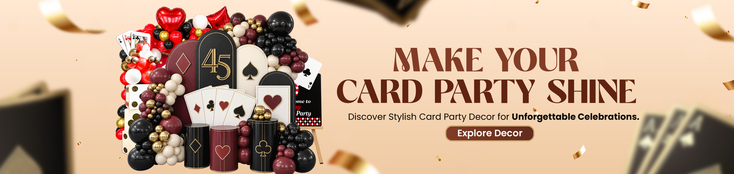 Card Party Theme Decor Setup for a Stylish Cards Night Celebration