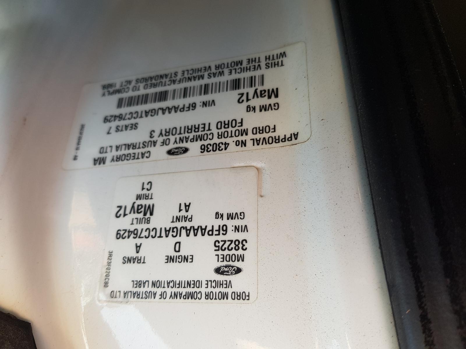 View Auto part Headrest Ford Territory 2012