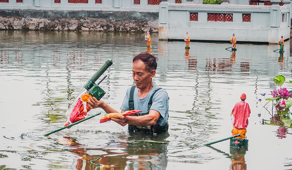 múa rối nước hà nội-làng nghề đào thục truyền thống