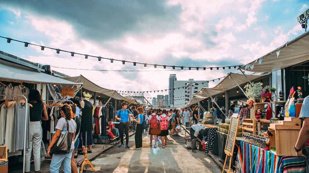 chợ đêm bangkok-Artbox Container Night Market
