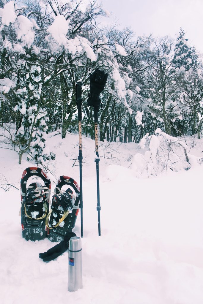 snowshoeing tại núi Daisen