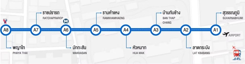 Bangkok Airport Rail Link Map