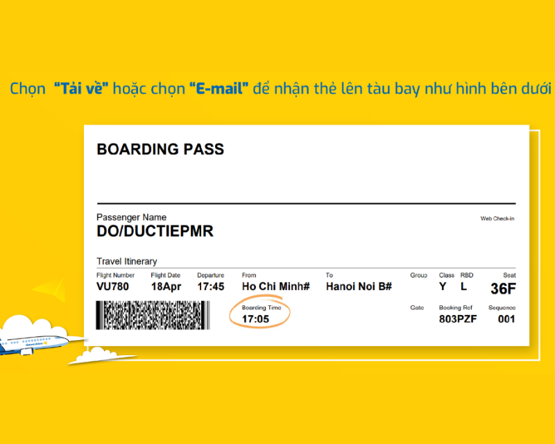 check in ve may bay online