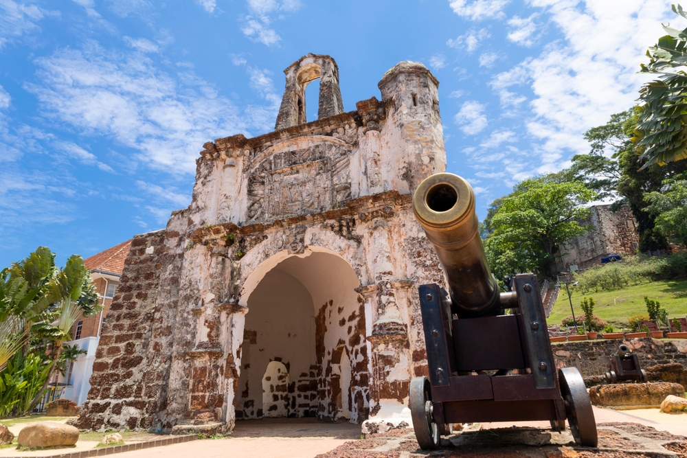 A famosa Fortress melaka. The remaining part of the ancient fortress of malacca, Malaysia