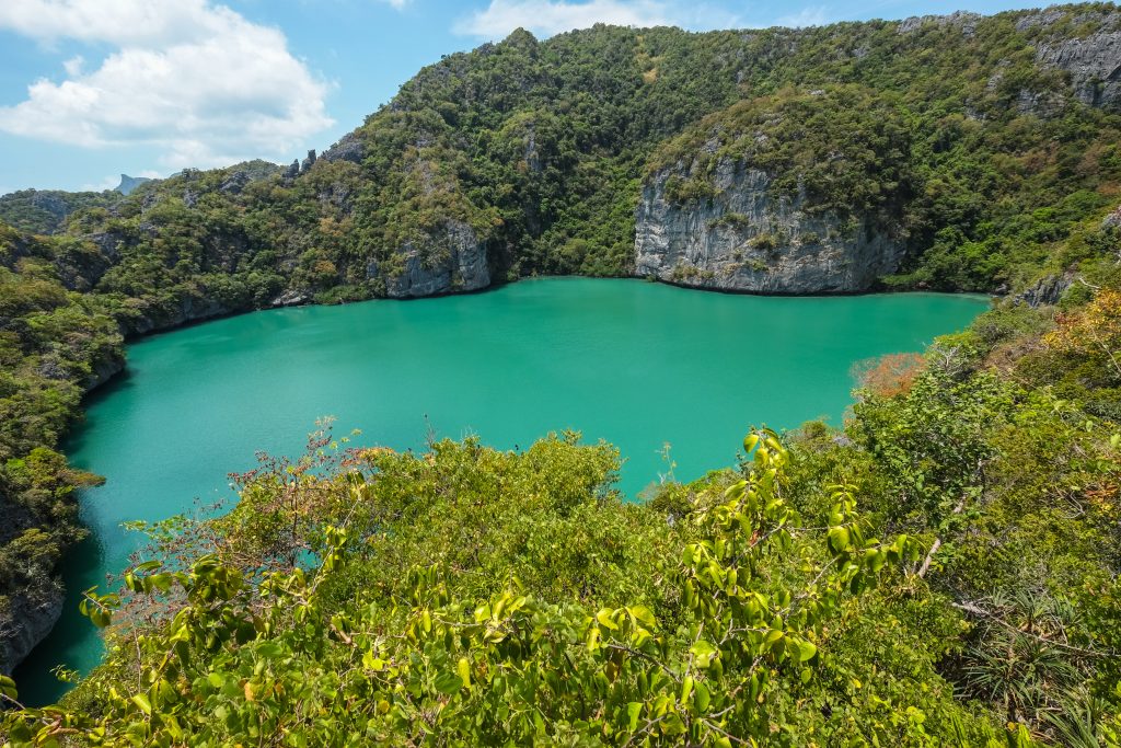ที่เที่ยวเกาะสมุยเที่ยวสมุยที่ทะเลใน เกาะแม่เกาะ Blue Lagoon (Emerald Lake)