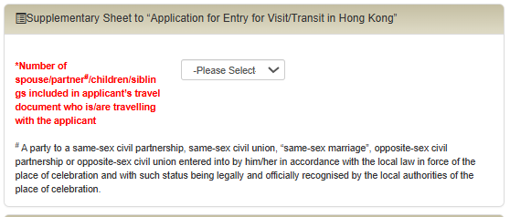 Giao diện nộp hồ sơ evisa Hong Kong 