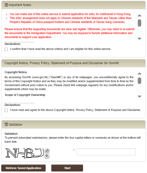 Giao diện website ở bước 3 | evisa Hong Kong