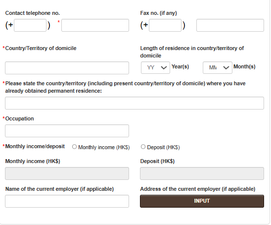 Giao diện website bước thứ 4 khi xin evisa Hong Kong