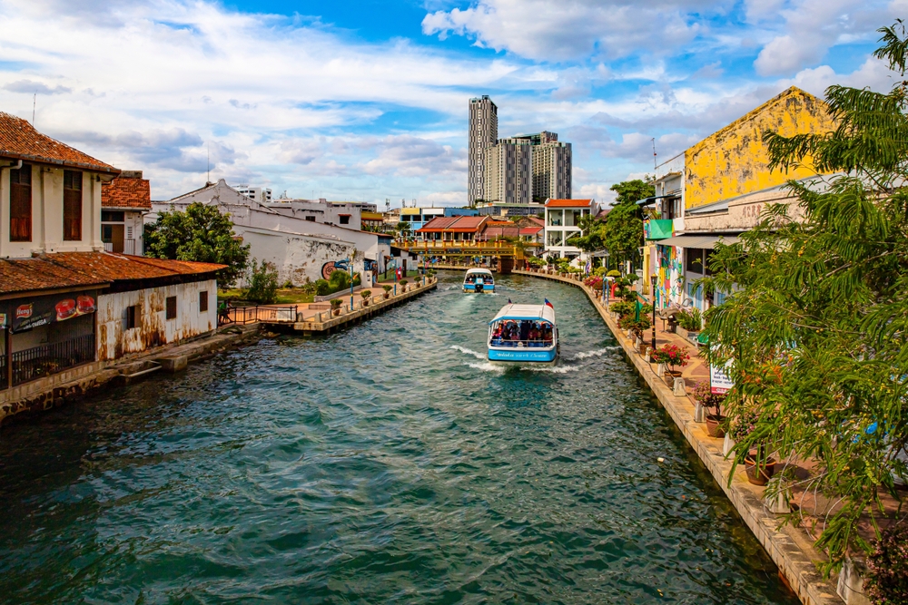 colorful buildings on malacca river
