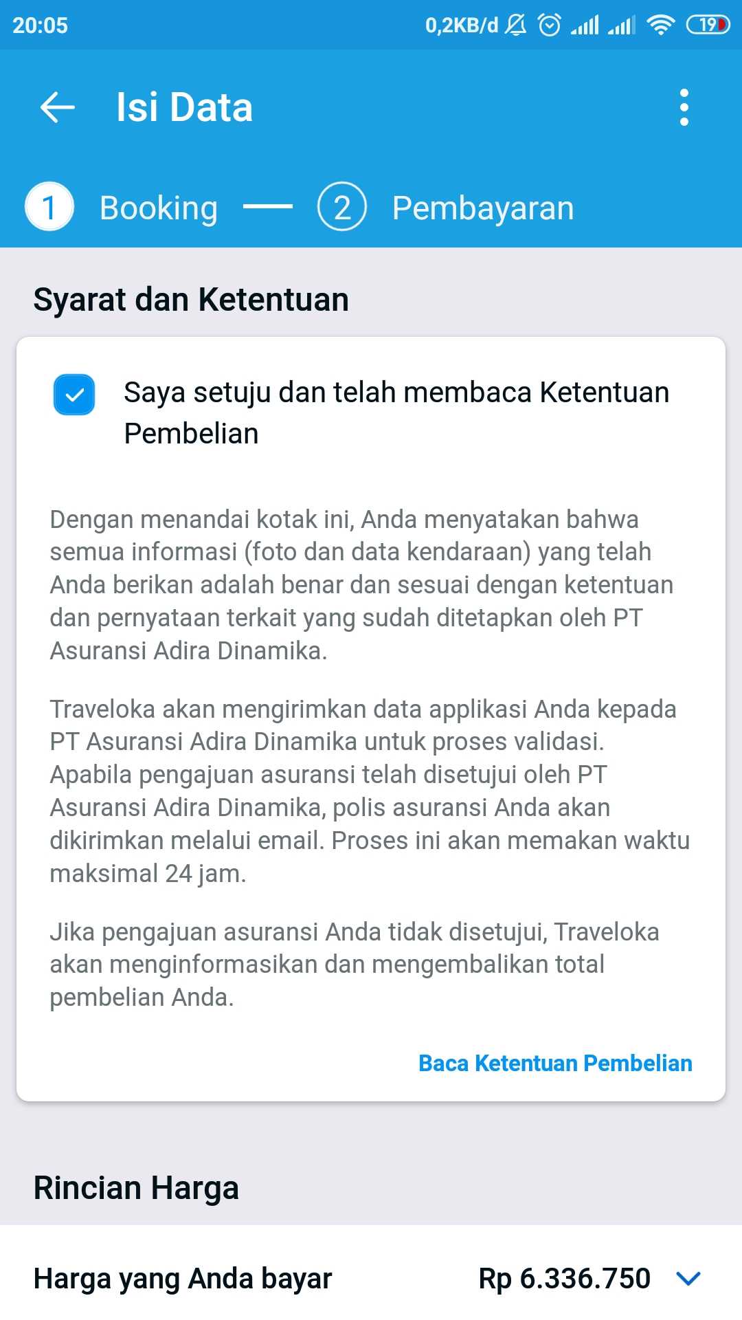 Langkah 9, Periksa Syarat dan Ketentuan Berlaku