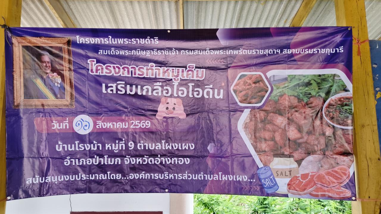 >>> โครงการในพระราชดำริสมเด็จพระ  กนิษฐาธิราชเจ้า กรมสมเด็จพระเทพรัตนราชสุดาฯ สยามบรมราชกุมารี 
"การทำหมูเค็มเสริมเกลือไอโอดีน"
 <<<