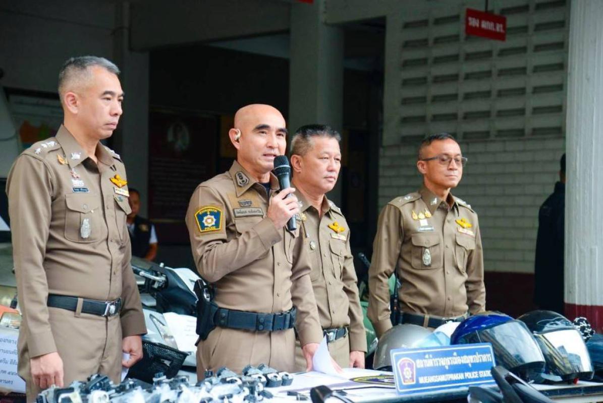ฝ่ายสืบสวนและฝ่ายป้องกันปราบปราม สถานีตำรวจภูธรอำเภอเมืองสมุทรปราการ บูรณาการกำลังร่วมกัน  เร่งรัดสืบสวนติดตามจับกุมเครือข่ายโจรกรรมรถจักรยานยนต์ มาดำเนินคดีตามกฎหมาย