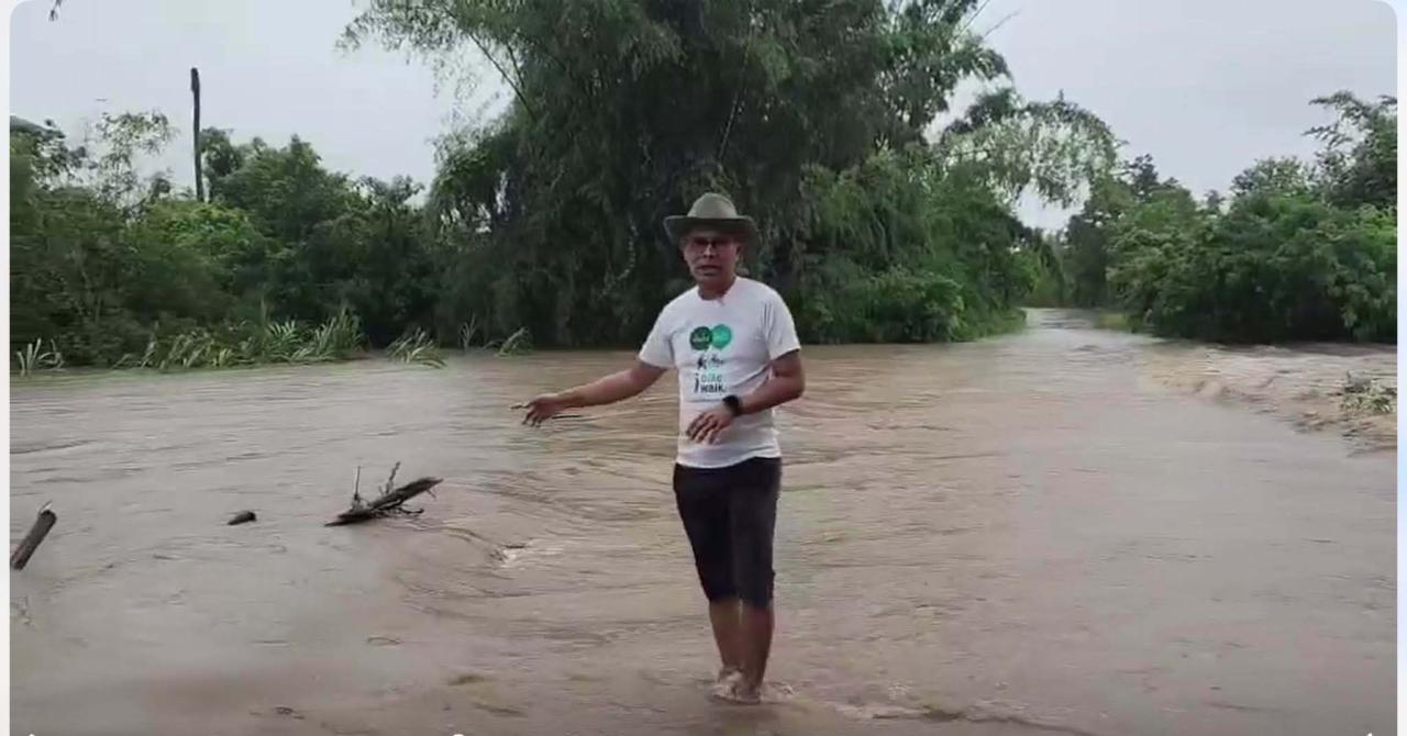 เฝ้าระวังสถานการณ์ระดับน้ำหลาก ไทรโยก กาญจนบุรี 