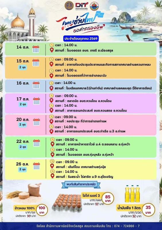 พาณิชย์สตูล เอาใจชาวบ้าน จัด&ldquo;ไทยช่วยไทย ช่วยลดค่าครองชีพ