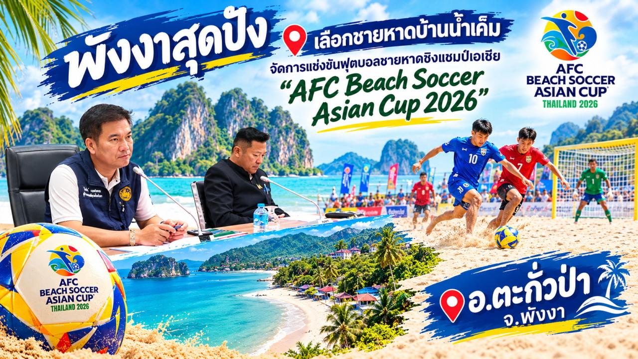 ข่าวดี....AFC เลือกชายหาดบ้านน้ำเค็มจัดการแข่งขันฟุตบอลชายหาดชิงแชมป์เอเชีย “AFC Beach Soccer Asian Cup 2026” 