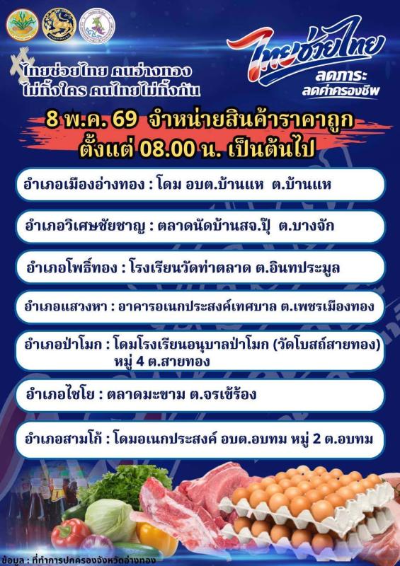 >>> มาแล้วจ้า #ไทยช่วยไทย คนอ่างทองไม่ทิ้งใคร คนไทยไม่ทิ้งกัน <<<