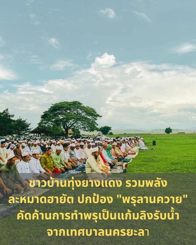 +++ ชาวบ้านทุ่งยางแดง รวมพลังละหมาดฮายัต ปกป้อง "พรุลานควาย" คัดค้านการทำพรุเป็นแก้มลิงรับน้ำจากเทศบาลนครยะลา +++