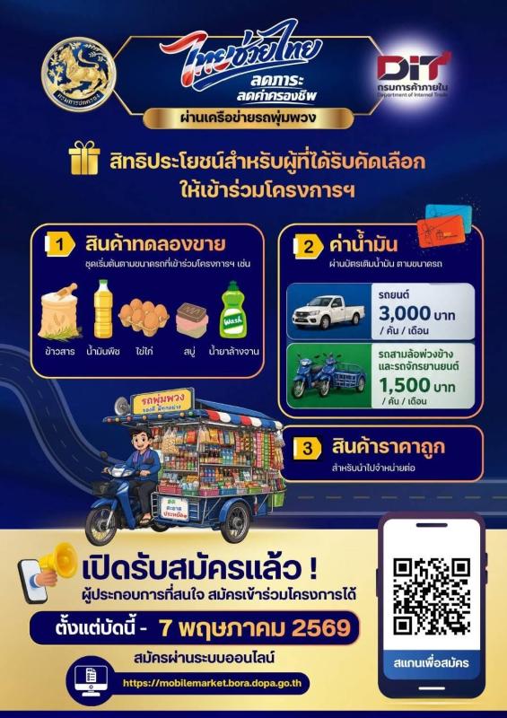 >>> จังหวัดอ่างทอง ขอเชิญชวนผู้ประกอบการรถพุ่มพวง สมัครเข้าร่วมโครงการ &ldquo;ไทยช่วยไทย ลดภาระ ลดค่าครองชีพ ผ่านเครือข่ายรถพุ่มพวง&rdquo; <<<