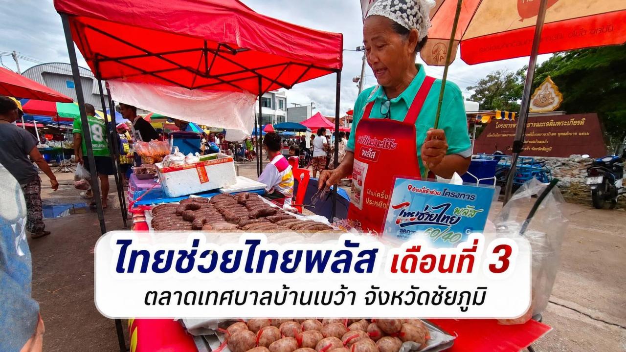 ชัยภูมิ : ไทยช่วยไทยพลัส เดือนที่3 ความนิยมแรงจูงใจในการใช้จ่ายช่วงต้นเดือน 
