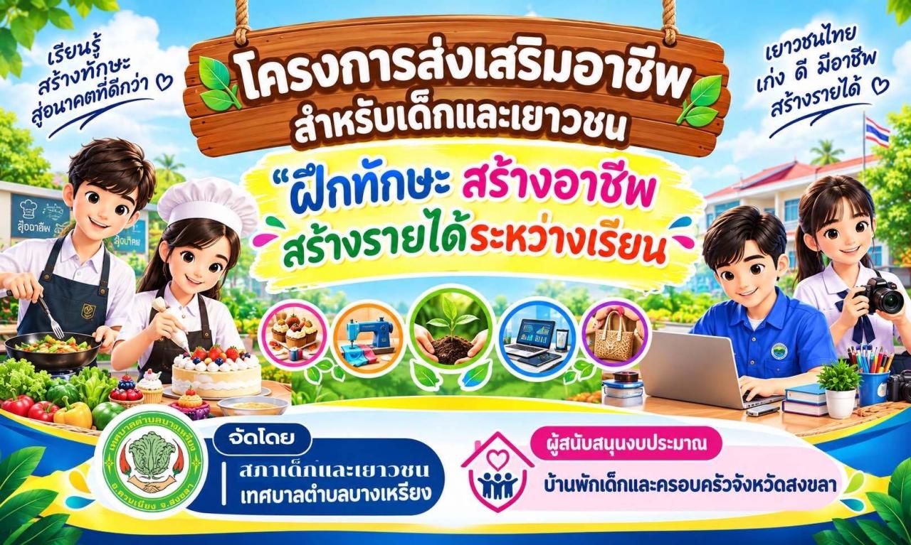 ทต.บางเหรียงจับมือสภา นร.สร้างอาชีพเสริมรายได้ระหว่างเรียน