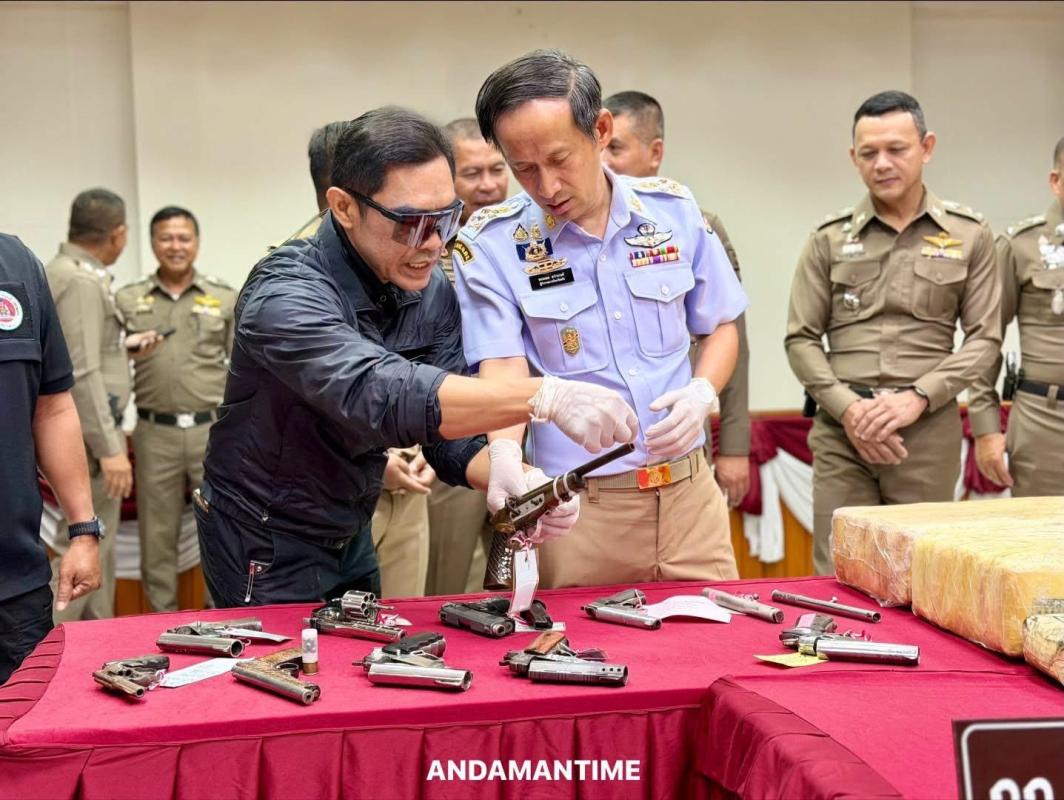 ตรัง-ลุยปราบยาเสพติด ยึดยาบ้า 791,404 เม็ด เคตามีน 8 กก. ปืน 38 กระบอก ระเบิด 4 ลูก