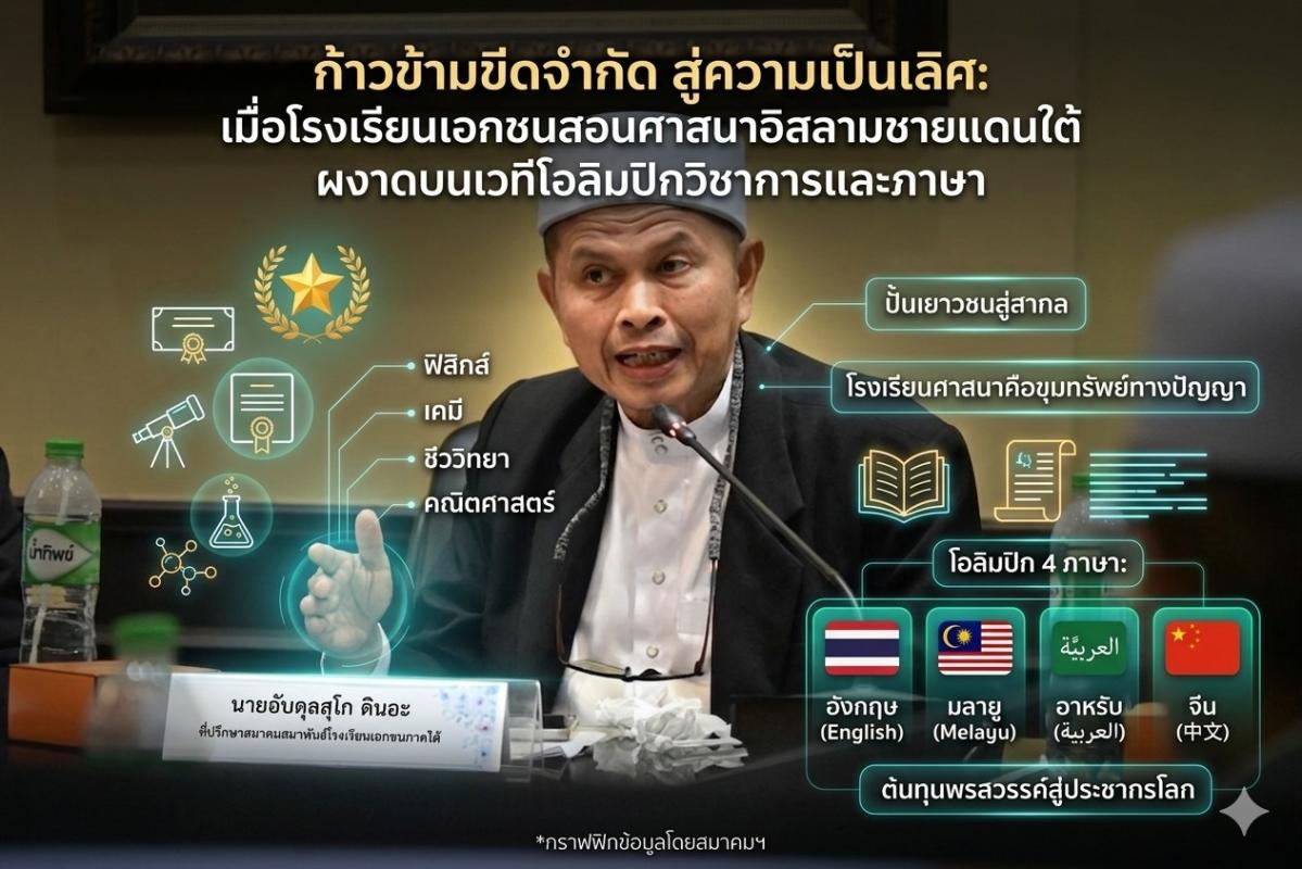 ## **ก้าวข้ามขีดจำกัด สู่ความเป็นเลิศ: เมื่อโรงเรียนเอกชนสอนศาสนาอิสลามชายแดนใต้ ผงาดบนเวทีโอลิมปิกวิชาการและภาษา