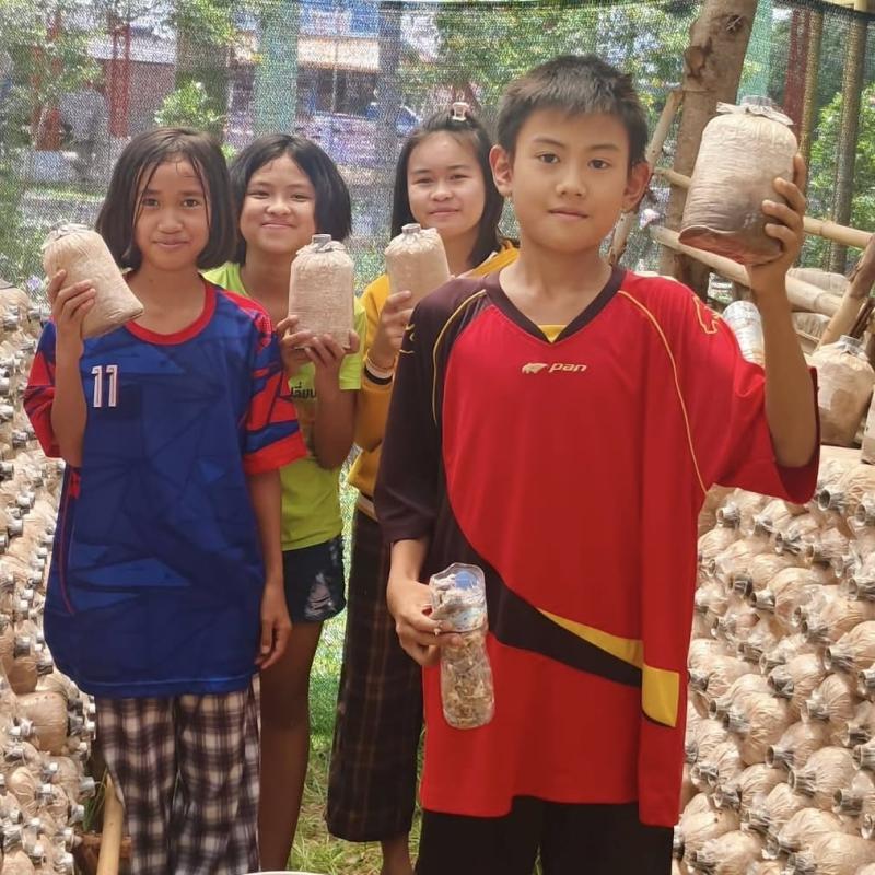 ยุวเกษตรกรโรงเรียนบ้านข้าวแป้ง โชว์ฝีมือเพาะเห็ดสร้างรายได้รับเปิดเทอม!