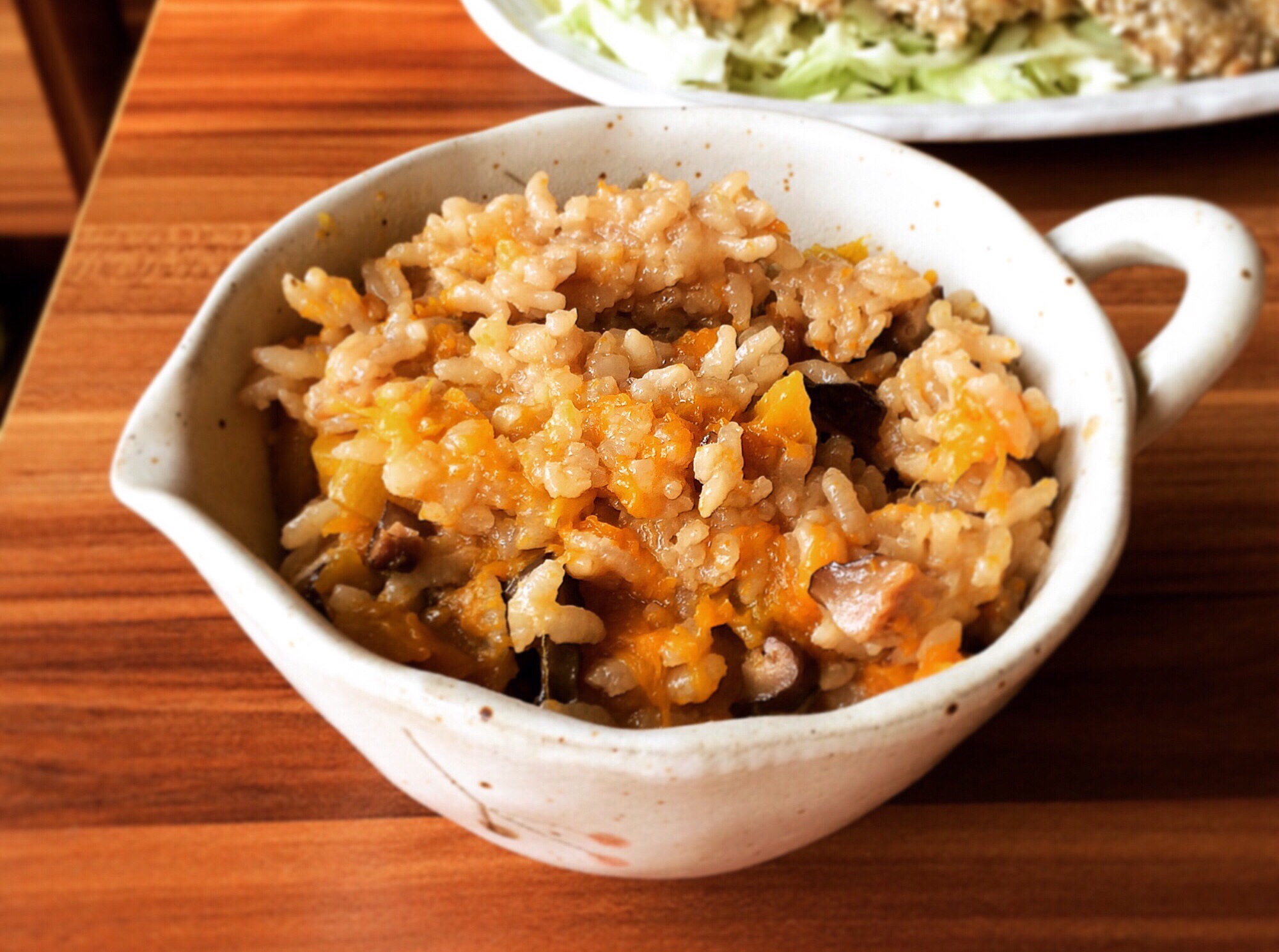 懒人必学的2步晚餐~南瓜香菇炊饭,原来素食也可以这麼美味喔