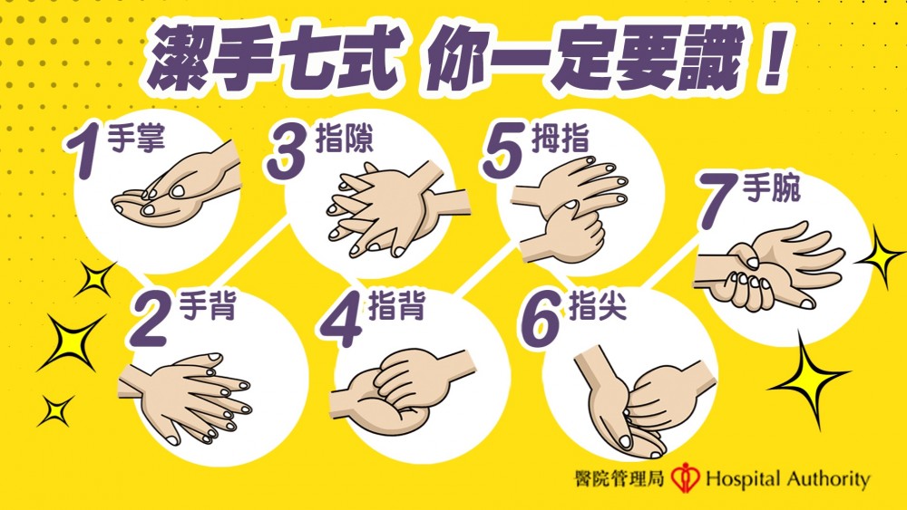 醫管局教授潔手七式。