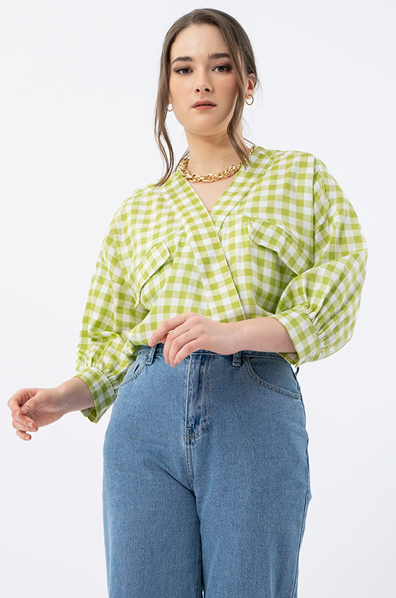 Mint Green Gingham Garvita