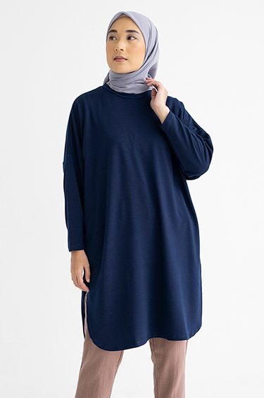 SYALINE HIJAB ADEENA TUNIC NAVY BLUE